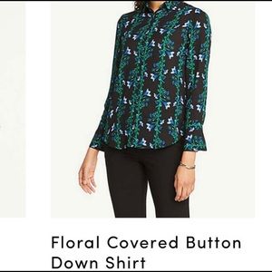 🆕(XS) Ann Taylor Factory Floral Button-Down Shirt